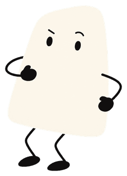 Simple white cartoon character in a moonwalk pose with arms out and black gloves.