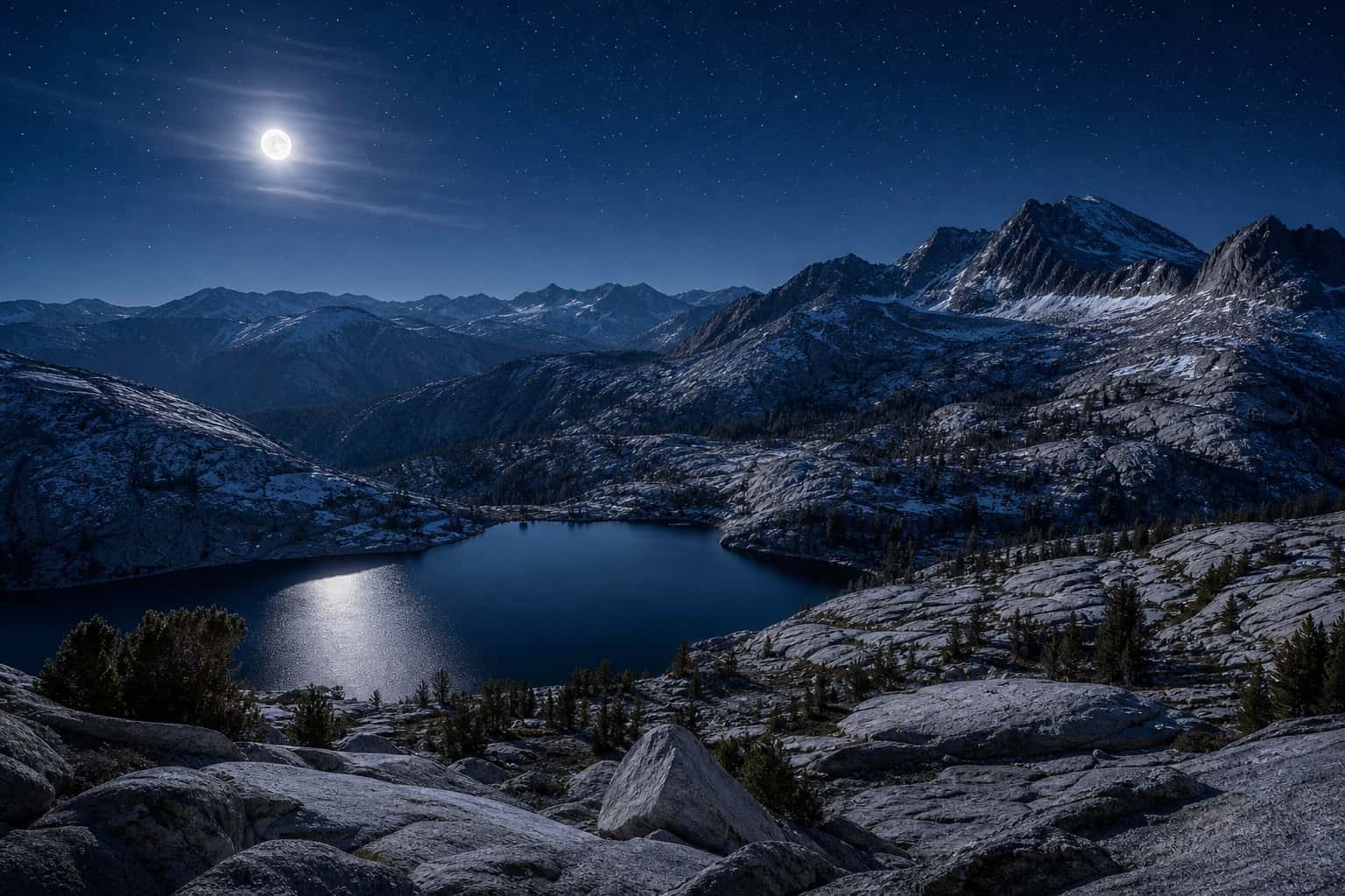 Thumbnail for Moonlit Mountain Wallpaper