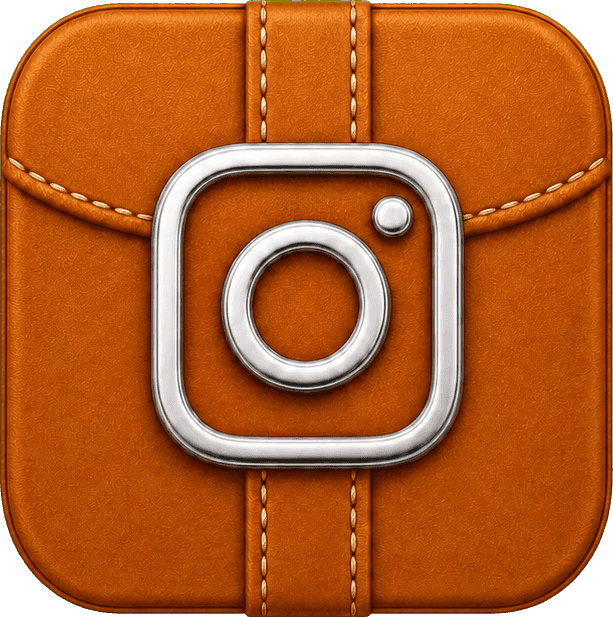 Thumbnail for Caramel Toggle Leather Social App Icon Sticker