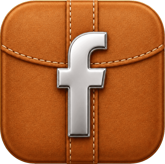 Thumbnail for Caramel Toggle Leather Facebook App Icon Sticker