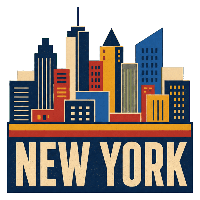 Thumbnail for New York Illustrated Text Sticker