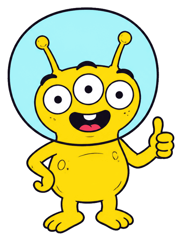 Thumbnail for Cartoon Alien Sticker