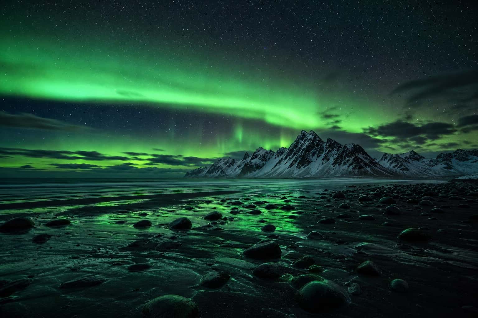 Thumbnail for Aurora Mountain Night Landscape