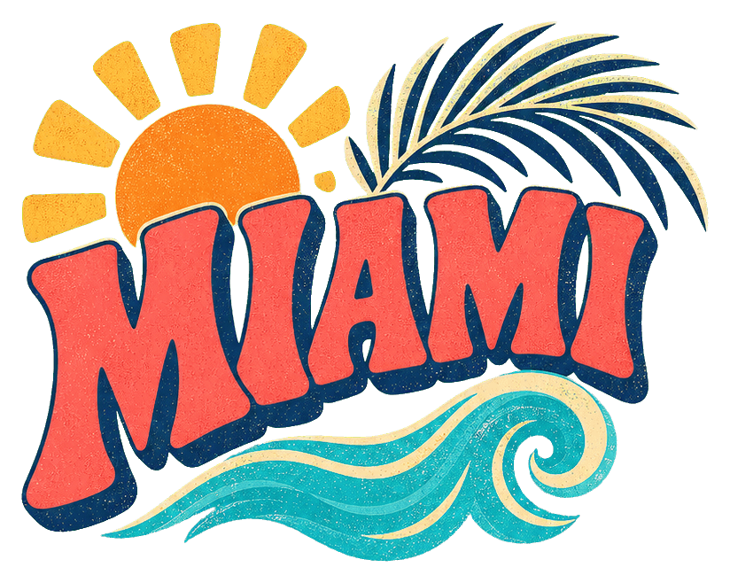 Thumbnail for Miami Illustrated Text Sticker