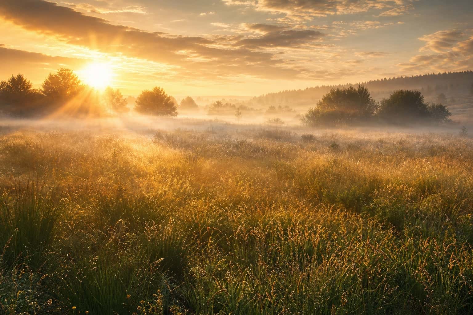Thumbnail for Foggy Meadow Sunrise