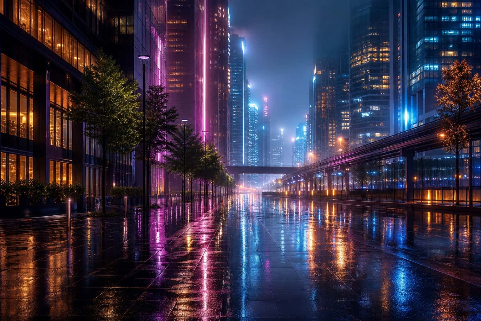 Thumbnail for Glowing City Night Wallpaper