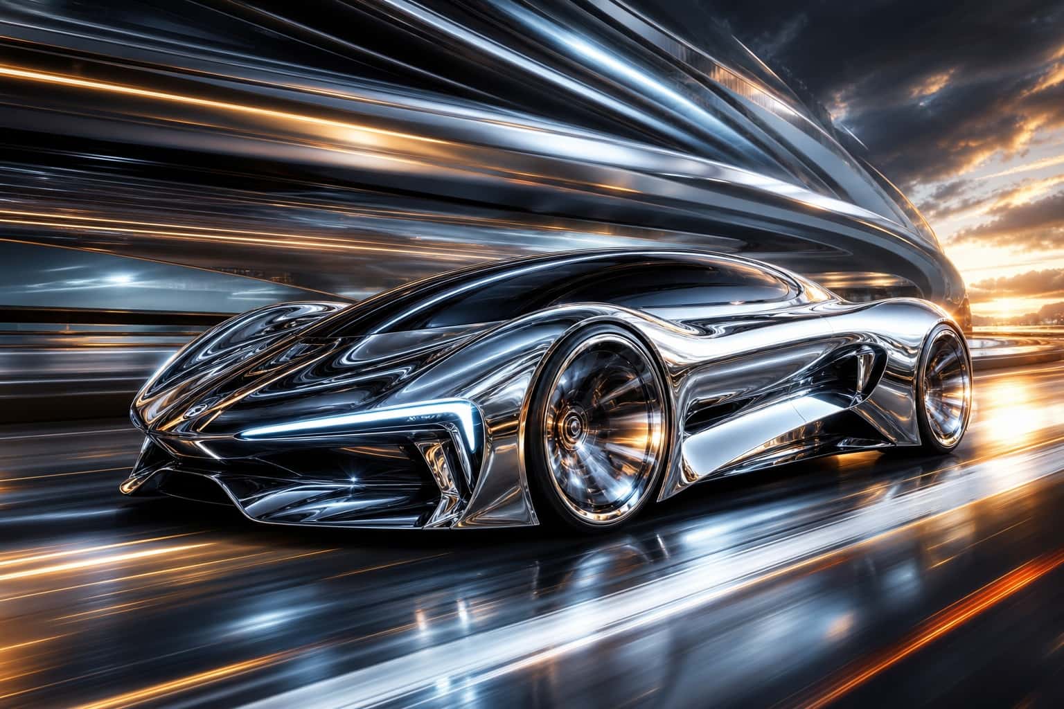 Thumbnail for Futuristic Chrome Car