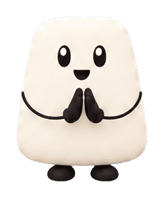 Cheerful rounded character clapping its hands with a happy face