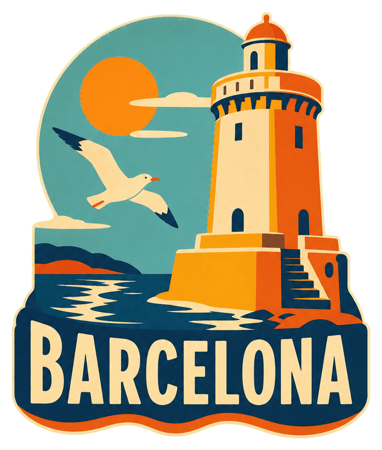 Thumbnail for Barcelona Illustrated Text Sticker