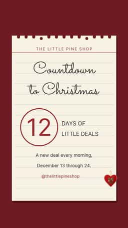 Christmas countdown Instagram story template with 12 days of little deals and holiday text.