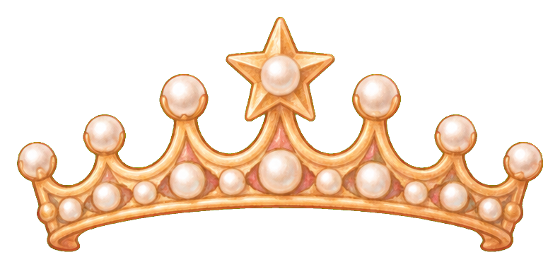 Pastel tiara with pearl details and a star on top