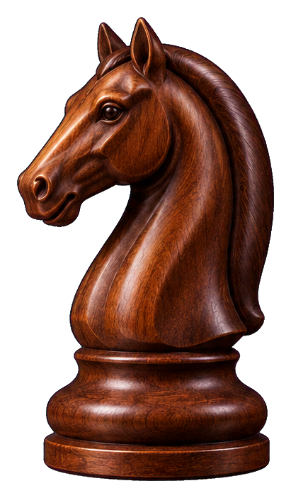 A brown chess knight piece shown as a sticker graphic.
