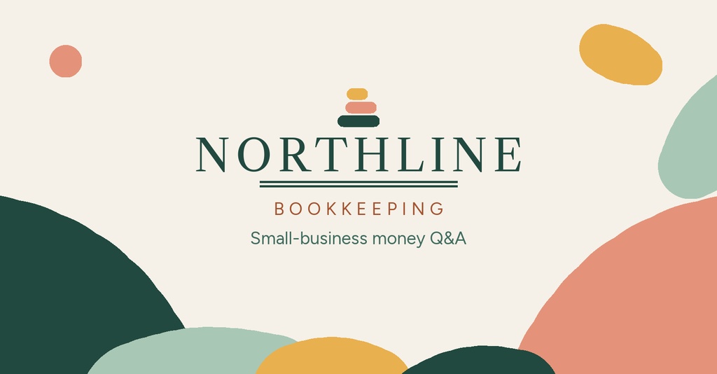 Abstract bookkeeping cover with Northline text and soft organic shapes on a cream background