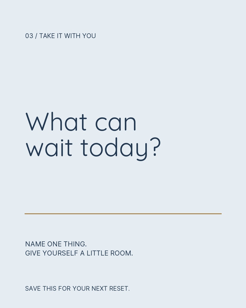 Minimal portrait quote template with the text What can wait today and a thin divider line.