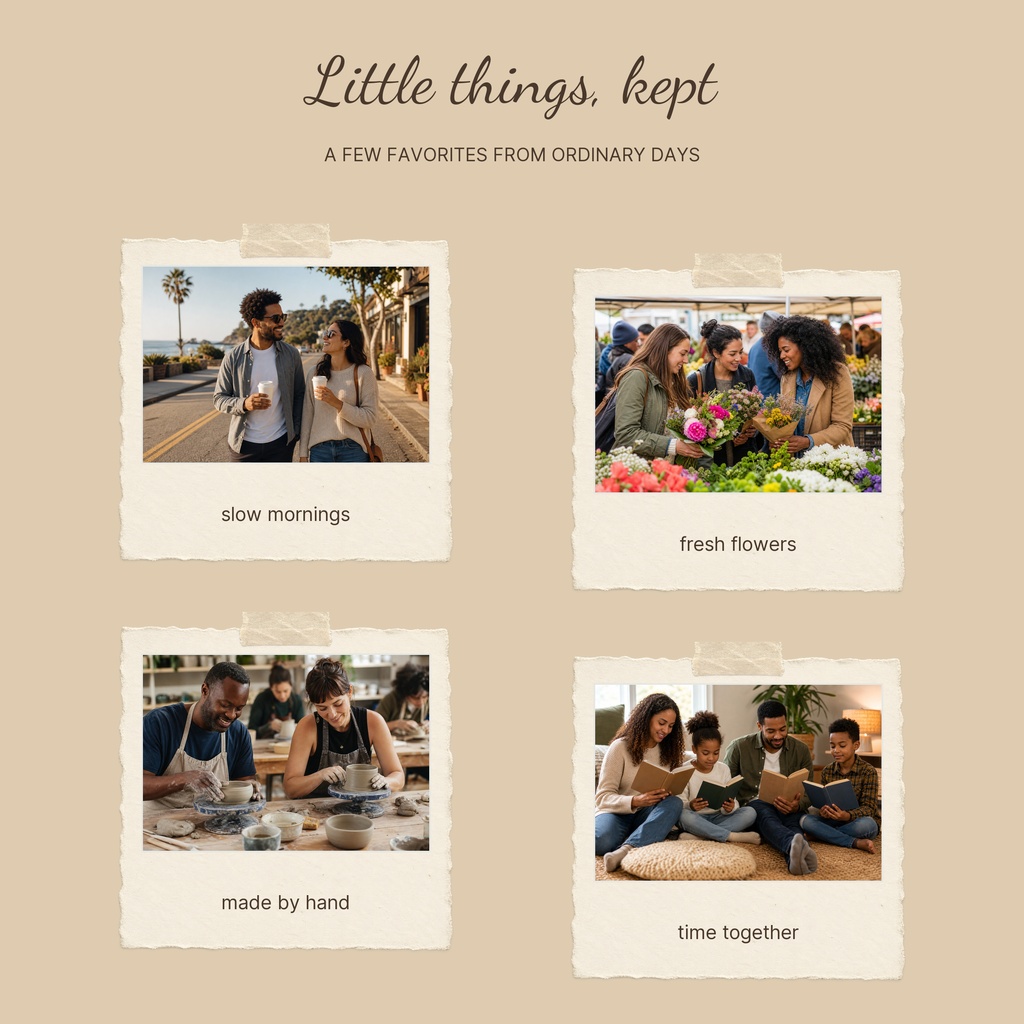Little Things Kept Square Photo Collage Template - Design Templates
