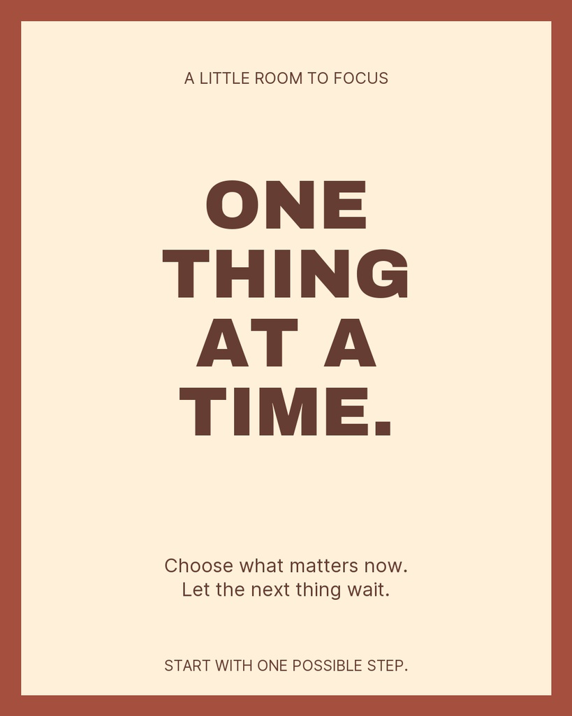 Minimal portrait quote design with brown text on a cream background.