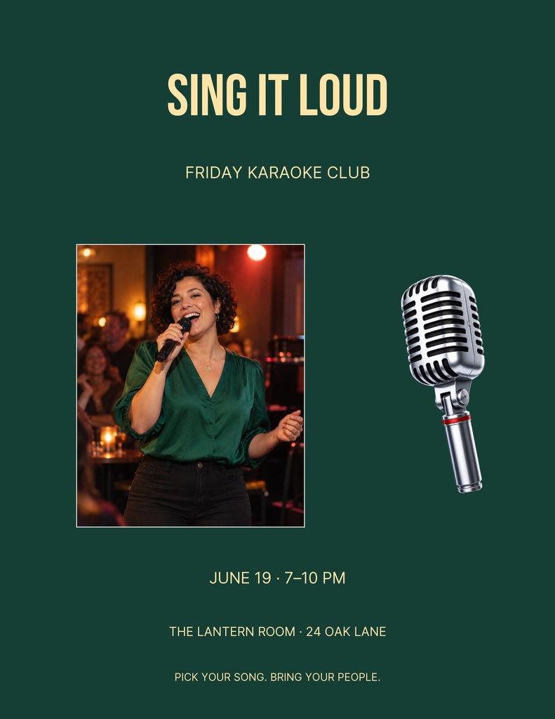 Lefelete Design Sing It Loud Letter Flyer Template - Design Templates