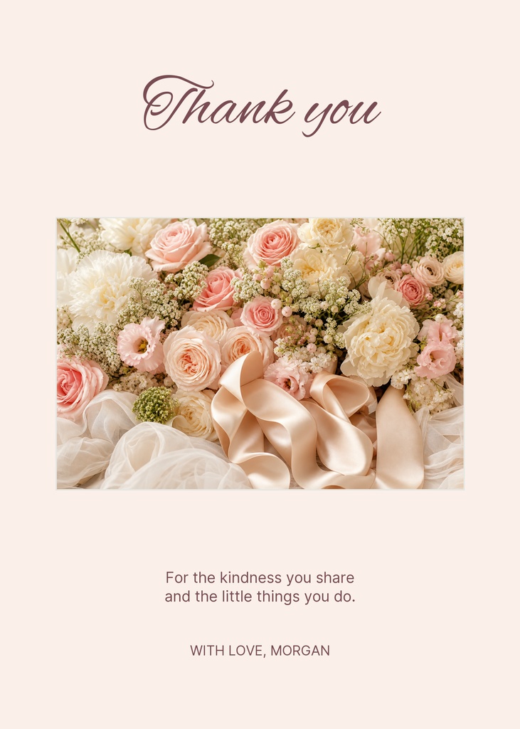 Postcard Example Portrait A Little Note of Thanks Portrait Greeting Template - Design Templates